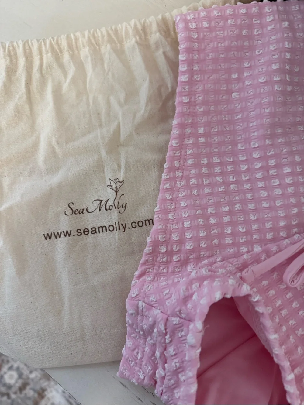 SEAMOLLY 1950S RETRO VINTAGE INSPIRED GINGHAM BRALETTE BOYSHORTS BIKINI SET